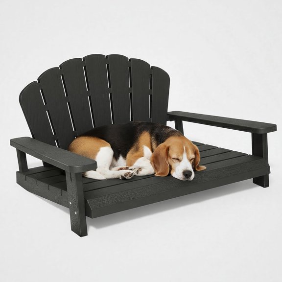 Dog Bed for Medium Size Dog, Chew Proof Dog Bed with Off-The-Ground & Waterproof & Indestructible Dog Couch for Small & Medium Dogs, Easy to Clean and Assemble Outdoor Dog Bed Sofa (Black)