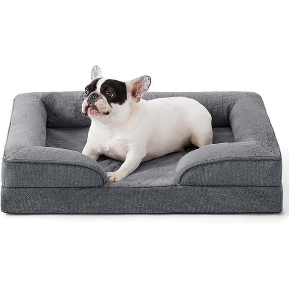 Dog Bed Orthopedic Dog Sofa for Dogs – Supportive Memory Foam Pet Sofa with Removable Washable Cover | Egg Crate Design & Waterproof Lining - 30*20*6.5"