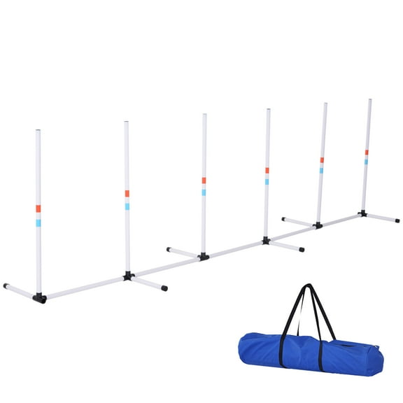 Dog Bed PawHut Adjustable Dog Agility Training Obstacle Set with Weaves Poles and Storage Bag,Orthopedic Dog Bed