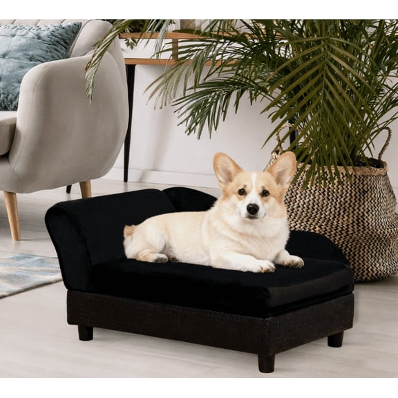 Dog Bed Pet Sofa Dog Sofa for Small Dogs with Storage, Black,Large Dog Bed