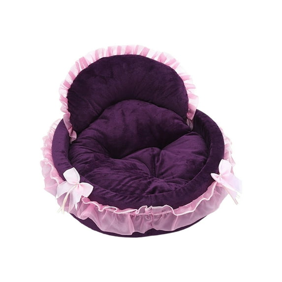 Dog Bed Princess Cat Couch Soft Plush Pet Sofa Nest Mat Kitten Puppy Cave Beds Cute Cozy Kitten Doggy Kennel Cushion Small Dogs Cats Sleeping Pad
