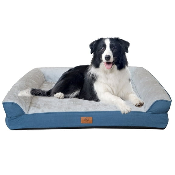 Dog Bed Removable Pet Bed Cover with Egg Crate Foam Support Machine Washable Non-Slip Bottom for Small Medium Large Dogs