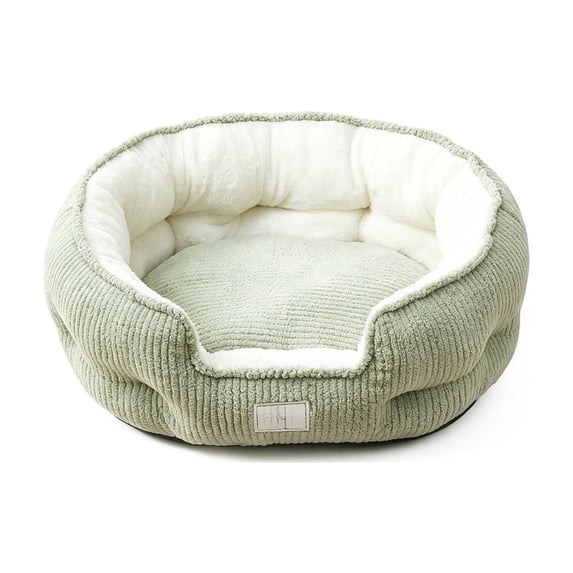 Dog Bed, Round Soft Pet Bed Anti-Slip Bottom, for Winter