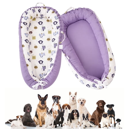 Dog Bed and Cat Bed - 100% Cotton with Foam Pet Bed for Small and Large Dogs