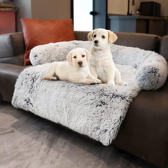 Dog Bed for Couch, Calming Plush Mat with Waterproof Lining & Non-Slip ...