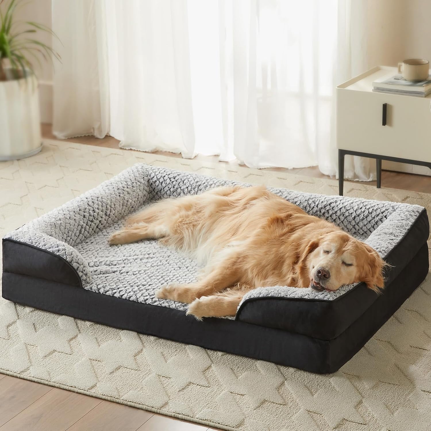 View of Dog Bed for Extra Large Dogs, Egg Crate Foam Bed for Extra Large Dogs ...