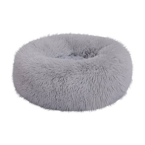 Dog Bed for Small Medium Large Dogs Cats,Calming Washable-Round Cozy Soft Pet Bed for Puppy and Kitten with Slip-Resistant Bottom(L,Gray)