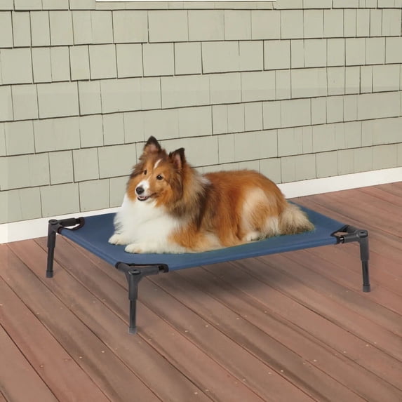 Dog Beds Blue Chew Resistant Elevated Pet Cots Cold and Heat Protection 4 Sizes (Medium - 30" x 24")