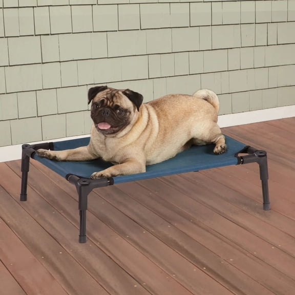 Dog Beds Blue Chew Resistant Elevated Pet Cots Cold and Heat Protection 4 Sizes (Small - 24" x 18")