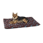 Dog Beds Chocolate Brown & Blue Pawprint Crate Mats Warm Berber MPET Choose Size Large - 41 "L x27 "W