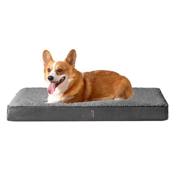 Dog Beds For Large Dogs With Removable Washable Cover Crate  Grey 35x23