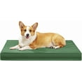 thumbnail image 1 of Dog Beds for Large Dogs, Orthopedic Memory Foam Pet Bed with Oxford Fabric, Waterproof Outdoor Dog Bed for Kennel with Washable Cover and Non-Slip Bottom, 36''x27'', Green, 1 of 16