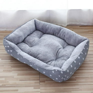 Dog Beds for Small Dogs Cat Beds for Indoor Cats Rectangle Pet Bed with Side Easy to Clean Durable Pet Bed for Puppy and Kitten Anti-Slip Bottom 17.7x11.8 Inch- Grey