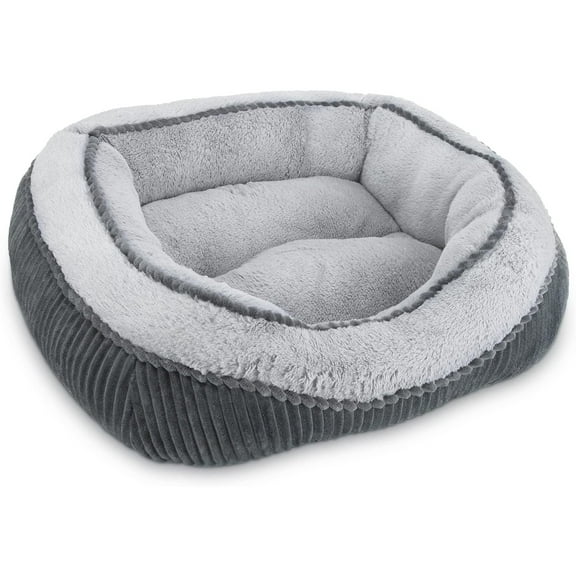 Dog Beds for Small Medium Large Dogs & Cats. Washable Pet Bed, Orthopedic Dog Sofa Bed, Luxury Wide Side Fancy Design, Soft Calming Sleeping Warming Puppy Bed, Anti-Slip Bottom(25"x21"x8")