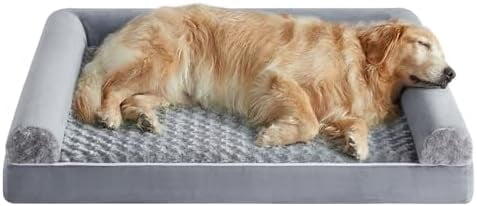 Dog Beds for Large Dogs, Orthopedic Dog Bed for Medium Large Dogs,Big Waterproof Couch Pet Bed with Removable Washable Cover Grey,42"L x 30"W x 7"Th