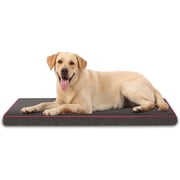 Dog Beds for Medium Dogs Orthopedic Dog Bed Memory Foam Dog Mat Removable Washable Cover Brown Plush Flannel Fleece Pet Bed Nonskid Bottom