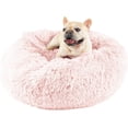 thumbnail image 1 of Dog Beds for Medium Dogs, Pink Dog Bed with Blanket Attached, Calming Anti-Anxiety Fluffy Dog Bed Washable (20"/26"/35"), 1 of 17