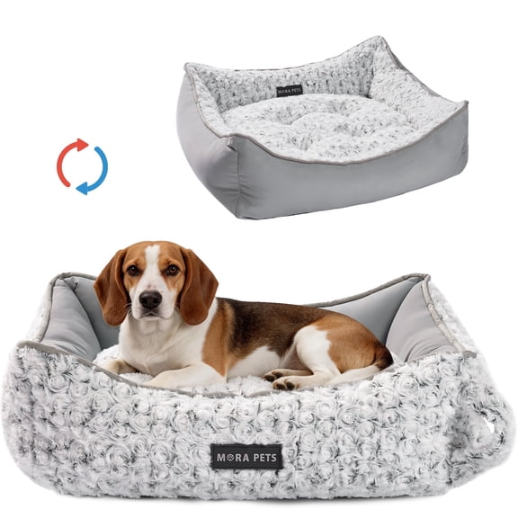 Dog Beds for Medium Sized Dogs Washable All-Season Reversible Cool & Warm with Neck Support Sides, 30"X24"