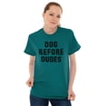 thumbnail image 1 of Dog Before Dudes Pet Owner Friends Women's Graphic T Shirt Tees Brisco Brands 2X, 1 of 6