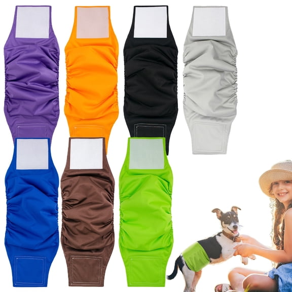 Dog Belly Bands for Male Dogs, Reusable & Washable Male Dog Diapers with Strong Absorption, No Leakage Adjustable Dog Wraps, Comfortable Diaper for Puppies, Small, Medium, Large Dogs 42*12CM, Blue