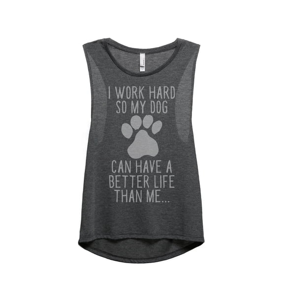 Dog Better Life Women's Sleeveless Muscle Tank Top Charcoal Small
