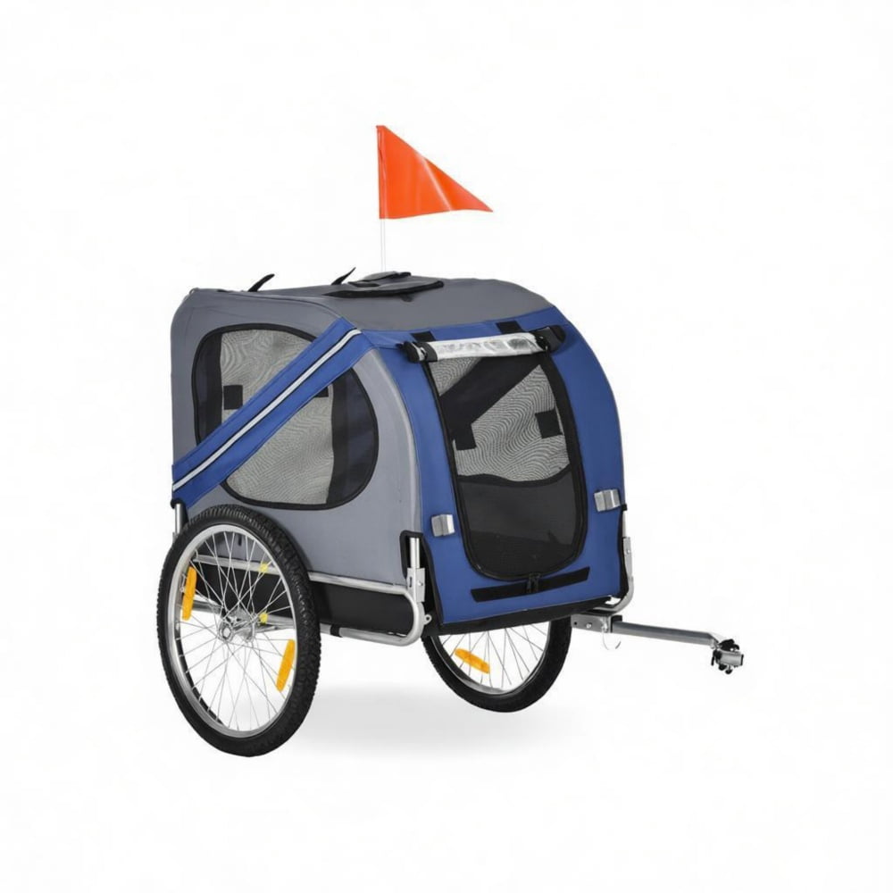 Dog Bike Trailer, 3 Access Doors, Large Off-Road Wheels & Ventilated ...