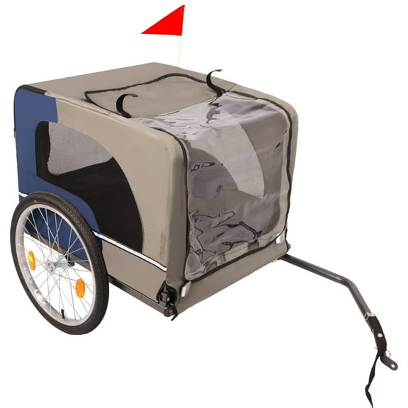 Dog Bike Trailer - Collapsible Pet Carrier for Bicycles with 20 Inch Wheels, Dual Entry Points, Safety Reflectors, Quick-Attach System & Compact Fold Design for Outdoor Adventures
