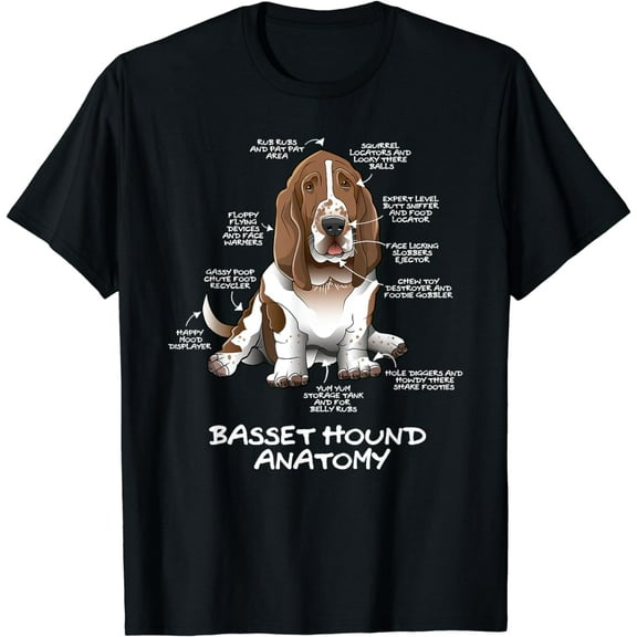 Dog Biology T-Shirt Funny Cute Basset Hound Anatomy