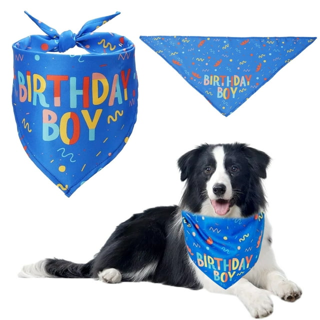 Dog Birthday Bandana, Dog Puppy Birthday Party Triangle Scarf, Dog ...