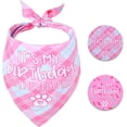 thumbnail image 1 of Dog Birthday Bandana Small Reversible Multi Size Offered for Dog Birthday Girl, Dog Birthday Party Supplies for XSmall to Medium Pets Cats, 1 of 5