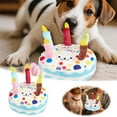 thumbnail image 1 of Dog Birthday Cake Toy Cat Pet Birthday Plush Squeak Toys for Dogs Birthday Party Supplies for B-oys & G-irls (A), 1 of 6