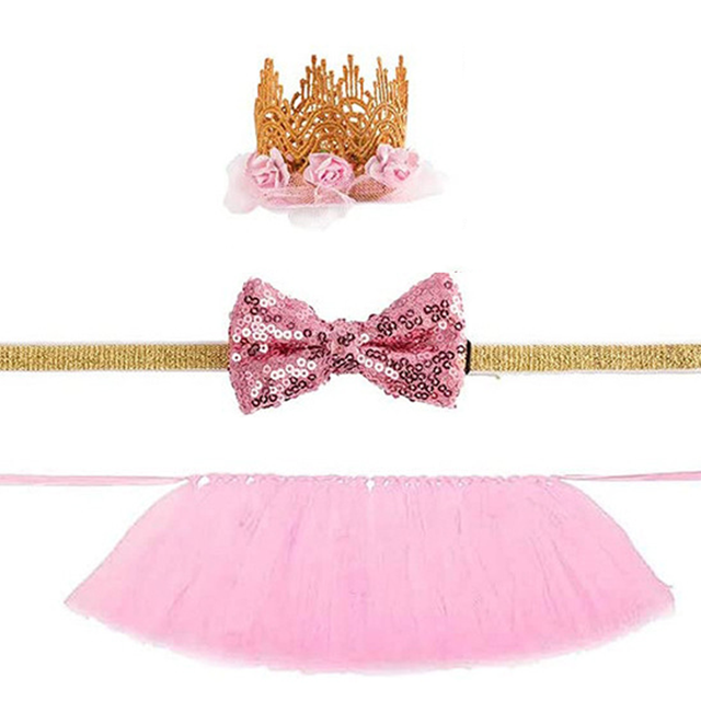 Dog Birthday Dress Puppy Party Favor Supplies Small Dogs Cats Pink Tutu
