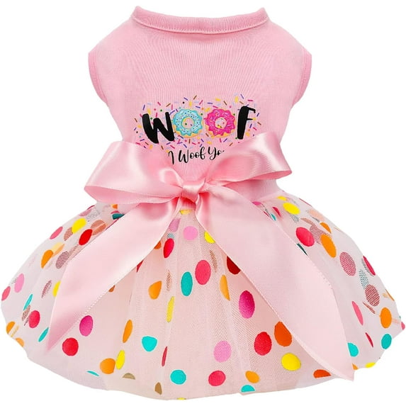 Dog Birthday Dress Spring Dog Clothes for Small Dogs Girl Puppy Princess Tutu Cute Dog Tulle Dresses Pet Party Costumes Cat Apparel Doggie Outfits