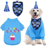 Dog Birthday Gift Set Supplies - Birthday Bandana, Sweater & Party Hat for Small, Medium & Extra Large Dogs Girl and Boy