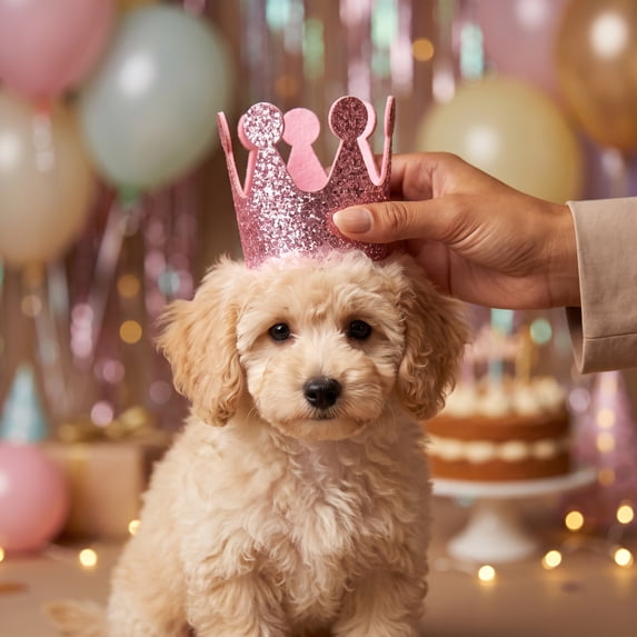 Dog Birthday Hat Cat Birthday Hat 3.5 Inch Pink Glittery Pet Hat Pet Crown Hat for Small Pets Celebration Accessory for Dog Birthday Party Pet Photo Prop, 1 Pack