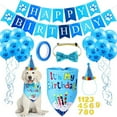 thumbnail image 1 of Dog Birthday Party Supplies Birthday Boy Girl Cake Bandana Triangle Scarf Clothes Shirt Cute Dog Hat Dog Bow Tie Collar with Numbers for Dog Puppy Birthday, 1 of 7