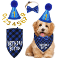 thumbnail image 1 of Dog Birthday Party Supplies Decorations, Dog Birthday Bandana, Hat with Birthday Numbers, Bow Tie, 1 of 5