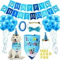 thumbnail image 1 of Dog Birthday Party Supplies, Dog Birthday Bandana Scarf, Doggie Boy Birthday Party Hat with Number, Bowtie Paw Balloons Banner for Small Medium Puppy Dog Pets, Dog Birthday Party Decorations, 1 of 7
