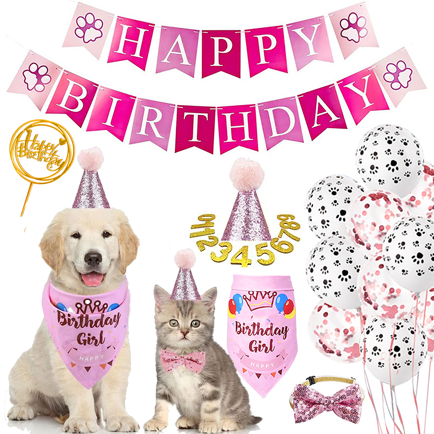 Hello Kitty Party Decorations 52 Pcs Cartoon Kitty Cat Birthday Party