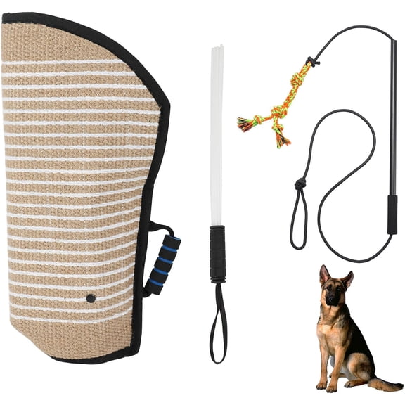 Dog Bite Training Set Durable Dog Bite Sleeve Protection Arm Professional Dogs Training Equipment Protection for Biting Pillow Tug Toy Training Stick