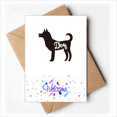 thumbnail image 1 of Dog Black And White Animal Welcome Back Greeting Cards Envelopes Blank, 1 of 4
