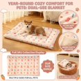 thumbnail image 1 of Dog Blanket, Multi-Purpose Cat Throw, All-Season Soft Plush Couch Protector, Warm Crate Pad Mat for Small Pets, Machine Washable(2XL,Pink), 1 of 7