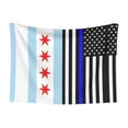 thumbnail image 1 of Dog Blanket Us Thin Blue Line Flag Of Chicago Soft Dog Blankets for Small Medium Dogs Pet Cat Puppy Blanket Mat Cover, 1 of 7