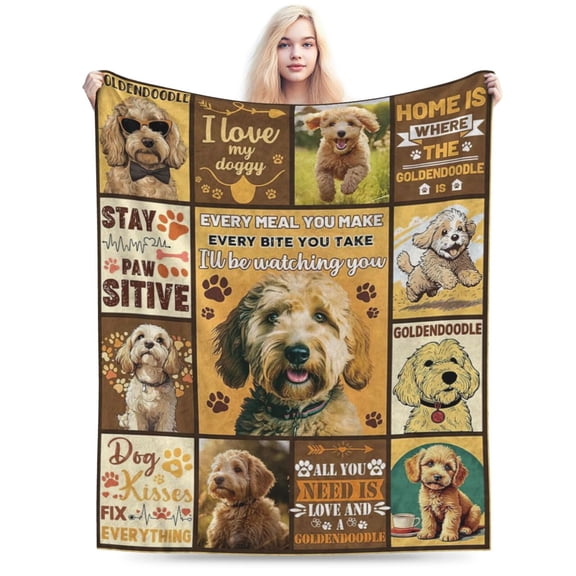 Dog Blanket for Dog Lovers, Warm Flannel Blanket Gift for Teens 50x40