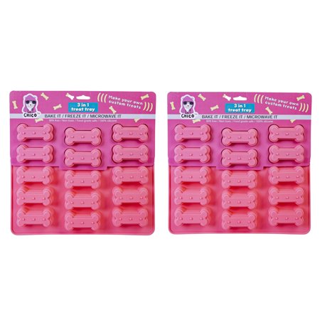 Dog Bone 3 in 1 Silicone Baking Treat Tray (2-Pack)
