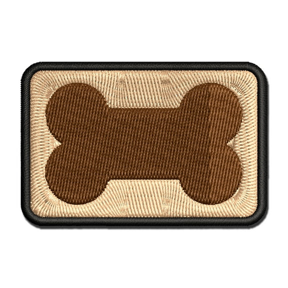 Dog Bone Applique Multi-Color Embroidered Hook & Loop Patch - 2.5 Inch Small