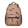 thumbnail image 1 of Dog Bone Brown Pattern Backpack for School, Cute School Bag with Adjustable Shoulder Straps and Padded Back, 15.3"x11"x6.7", 1 of 4
