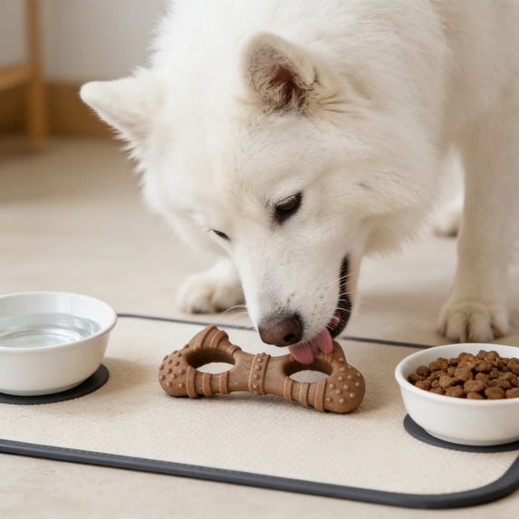 Dog Bone Chew Toy Wood Flour Durable Teeth Cleaning Aggressive Chewer for Small Dogs