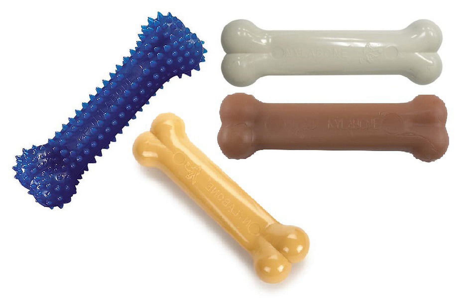 Dog Bone Chew Toys 4pc Set Dental Chicken Bacon Original Flavors Pick Kit Size (Regular - 5")