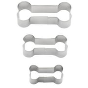 Dog Bone Cookie Cutters Set, Stainless Steel Sandwiches Cutters Biscuit Molds, 3pcs Sturdy Cutters for Cookies, Sandwiches
